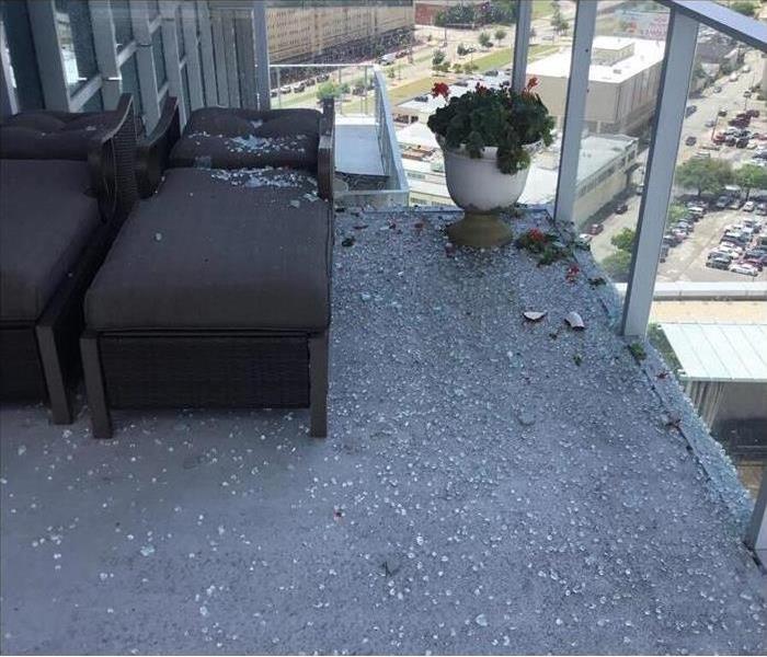 glass shattered after a storm