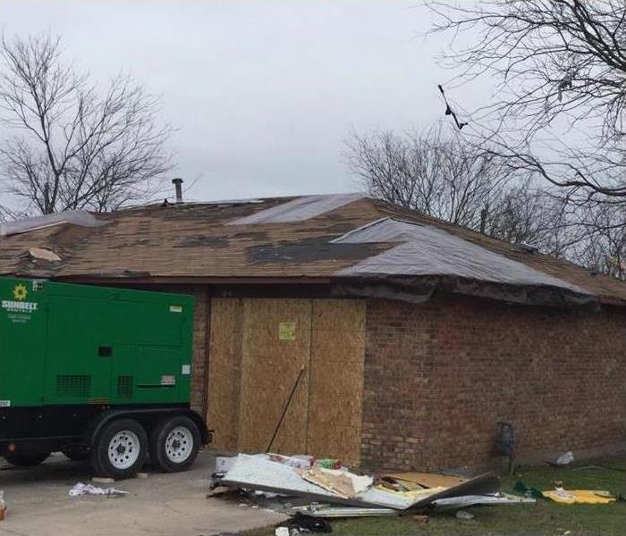 Texas property with storm damage after a tornado