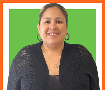 Jessica Moreno, servpro employee against a green background, woman